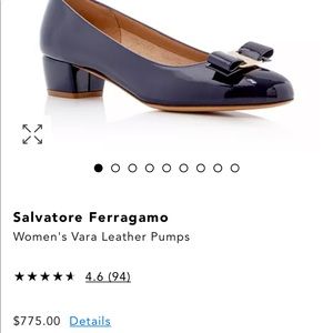 Salvatore Ferragamo navy blue Vera pumps
